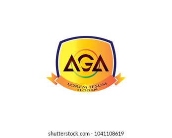 Initial Letter A, G and A Design Logo Vector Graphic Branding Letter Element. Public organization. Good relationship.