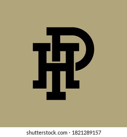 Initial letter A, P, AP or PA overlapping, interlock, monogram logo, black color on cream background