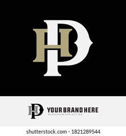Initial letter A, P, AP or PA  overlapping, interlock, monogram logo, white and cream color on black background