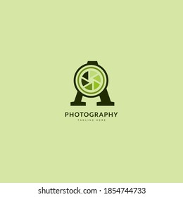 Initial letter A. Photography logotype. Minimalist photography logo concept, fit for lens store, photo studio and camera business. Illustration vector logo.