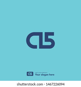 Initial letter A5 linked circle lowercase logo blue background. Letter C 15 line logo design. Creative minimal monochrome monogram symbol. Graphic alphabet symbol for corporate business identity. svg