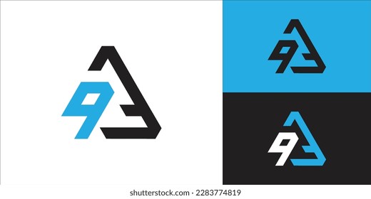 Initial letter A9 vector logo design concept.
