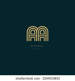 Letra inicial Icono de vector mínimo del alfabeto AA
