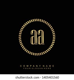 Initial letter AA beautiful handwriting logo vector template