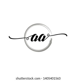 Initial letter AA beautiful handwriting logo vector template