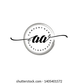 Initial letter AA beautiful handwriting logo vector template