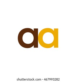 Initial letter AA brown yellow color logo