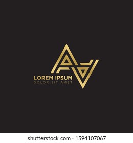 Initial Letter AA linked inside square uppercase overlap modern gold logo vector design template. Suitable for business, consulting group company.