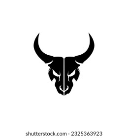 initial letter AA, A and A logo bull skull. usable for branding and business logos, Logo Design Template, vector illustration.