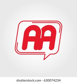 initial letter aa logo concept