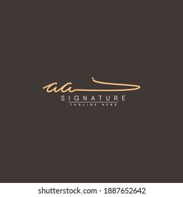 
Logo de la carta inicial AA - Logo de la firma manuscrita
