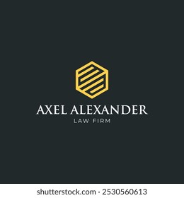 Initial letter AA logo hexagonal for law firm company