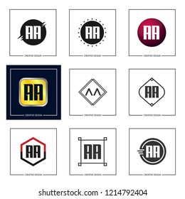 Initial Letter AA Logo Set Design