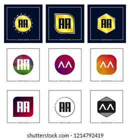 Initial Letter AA Logo Set Design