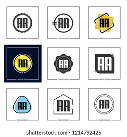 Initial Letter AA Logo Set Design