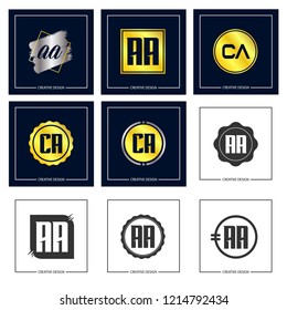 Initial Letter AA Logo Set Design
