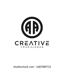initial letter AA logo vector concept