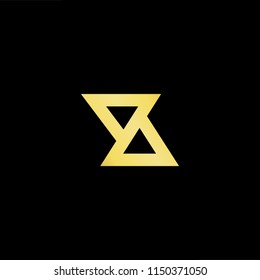 Initial letter A AA minimalist art monogram shape logo, gold color on black background