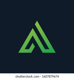 Initial letter A or AA minimalist art logo. creative minimal logo icon design  with letter A A. elegant Logo template vector creative business. - VECTOR