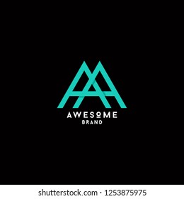Initial letter AA. Modern and minimal line letter logo design.