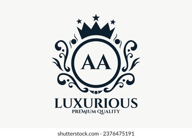 Initial  Letter AA Royal Luxury Logo template in vector art for luxurious branding  vector illustration.
