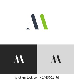 Initial Letter aa a  uppercase modern logo design template elements. green letter Isolated on black white grey background. Suitable for business, consulting group company.