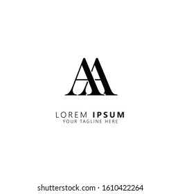 Initial letter aa uppercase modern logo design template elements. Black letter Isolated on white background. Suitable for business, consulting group company.