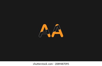 Initial letter AA uppercase modern logo design template elements. Vector