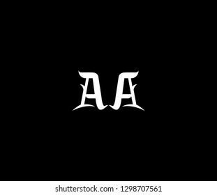 initial letter AA vintage decorative font typeface logo