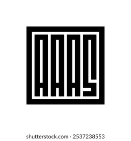 Initial letter aaas logo design, square shape typography monogram logo