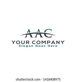Initial letter AAC, overlapping movement swoosh horizon logo company design inspiration in blue and gray color vector