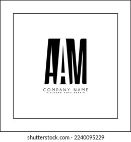 Initial Letter AAM Logo - Minimal Business Logo for Alphabet A, A and M