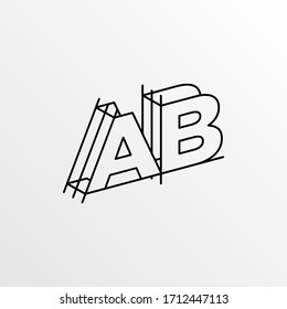 Initial Letter AB with Architecture Graphic Logo Design