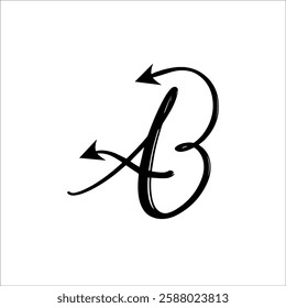 	
initial letter ab arrow handwriting unique logo black	