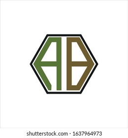 Initial letter ab or ba logo vector design template