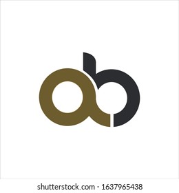 Initial letter ab or ba logo vector design templates