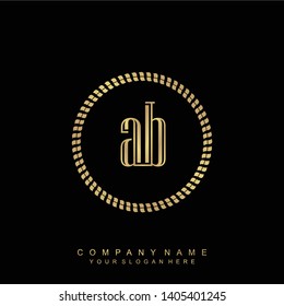 Initial letter AB beautiful handwriting logo vector template