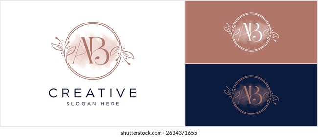 Letra inicial AB Beauty Face Ilustración vectorial de diseño de logotipo
