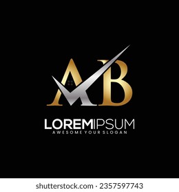 Letra inicial AB Comprobar la plantilla del logotipo color de la esfera del círculo azul plateado. Diseño de logotipo de bloques de rectángulos sobre letras ABA diseño de BA para la identidad empresarial y de empresa letras iniciales enlazadas círculo elegante BAB