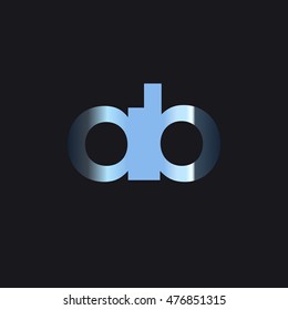 Initial letter AB chrome with dark background logo