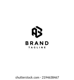 Initial Letter AB In Hexagon Shape Logo Design
