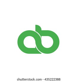 Initial Letter AB Linked Circle Lowercase Logo Icon Design Template Element