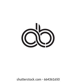 Initial letter ab, linked outline rounded lowercase, monogram black