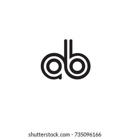 Initial letter ab, linked outline rounded lowercase, monogram black