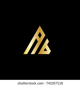 Initial Letter AB Linked Triangle Design Logo