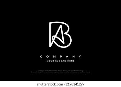 Initial Letter AB Logo or BA Monogram Logo Design Vector