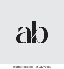 Initial letter ab logo design