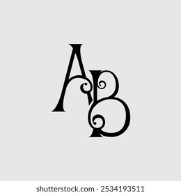 Initial letter AB logo design