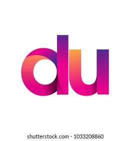 Initial Letter AB Logo Lowercase, magenta and orange, Modern and Simple Logo Design.