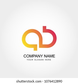 Initial Letter AB Logo Template